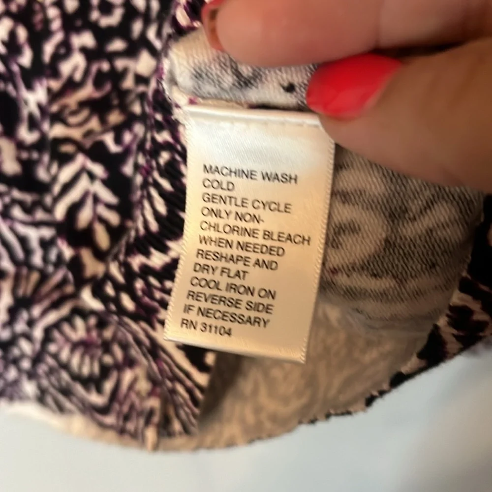 NWT Madison Lightweight Cardigan Sweater Plum White Floral Leaf Boho Print Sz XL - Picture 10 of 11
